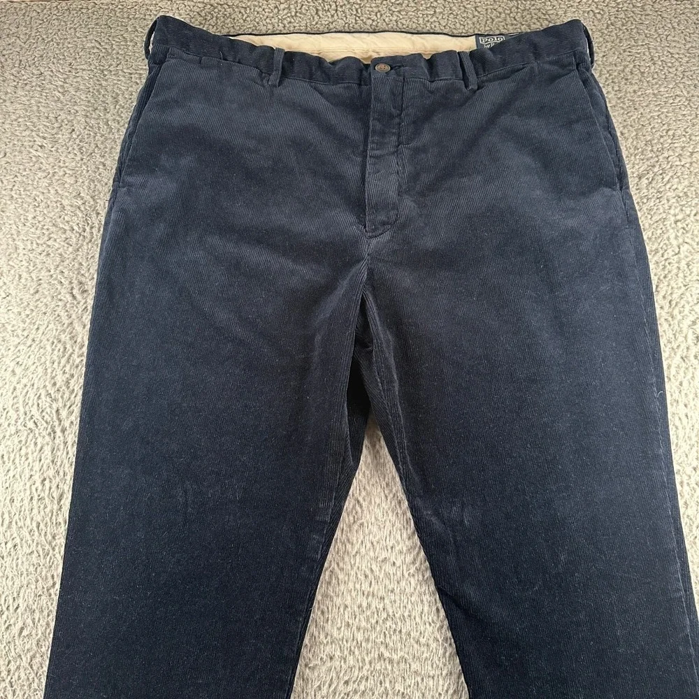 Polo Ralph Lauren Pants Mens 40x32 Slim‎ Fit Navy Corduroy Straight Leg Chino